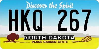 ND license plate HKQ267