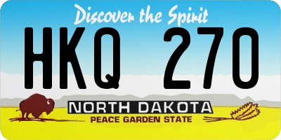 ND license plate HKQ270