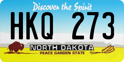 ND license plate HKQ273