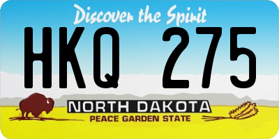 ND license plate HKQ275