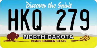 ND license plate HKQ279