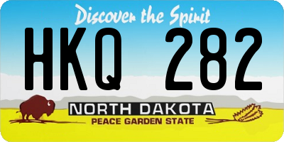 ND license plate HKQ282