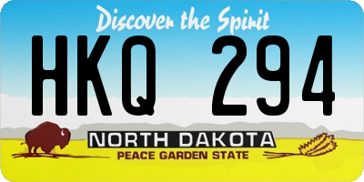ND license plate HKQ294