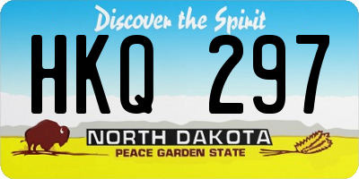 ND license plate HKQ297