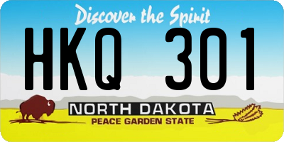 ND license plate HKQ301