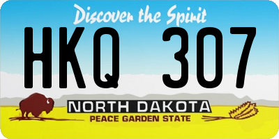 ND license plate HKQ307
