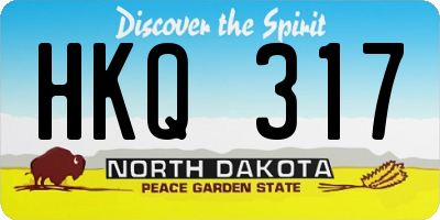 ND license plate HKQ317