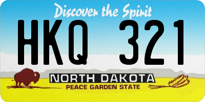 ND license plate HKQ321