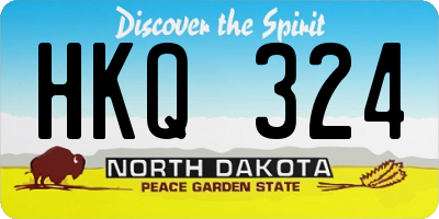 ND license plate HKQ324