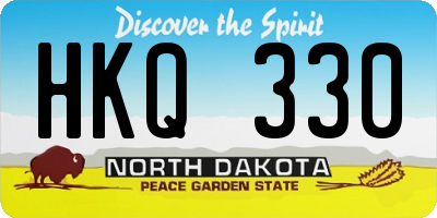 ND license plate HKQ330