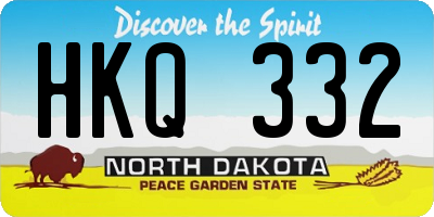 ND license plate HKQ332