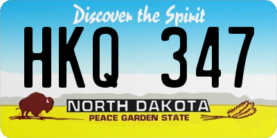 ND license plate HKQ347