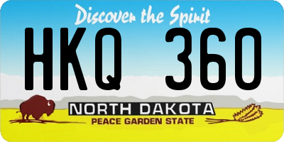 ND license plate HKQ360
