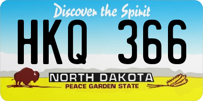 ND license plate HKQ366