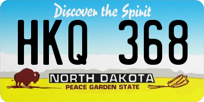 ND license plate HKQ368