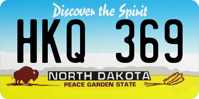 ND license plate HKQ369