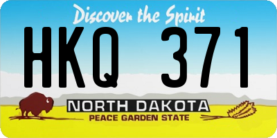 ND license plate HKQ371