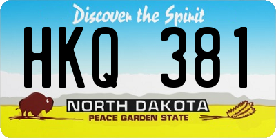 ND license plate HKQ381