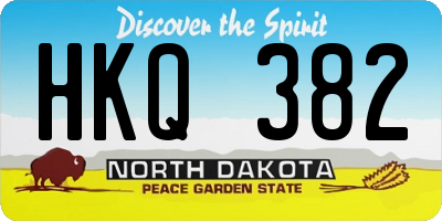 ND license plate HKQ382