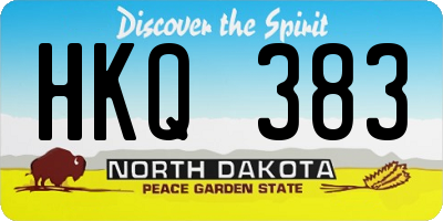 ND license plate HKQ383