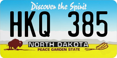 ND license plate HKQ385