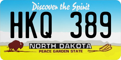ND license plate HKQ389