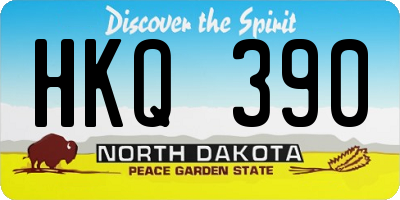 ND license plate HKQ390