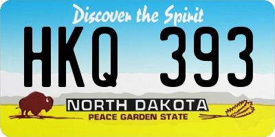 ND license plate HKQ393