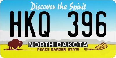 ND license plate HKQ396