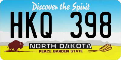 ND license plate HKQ398