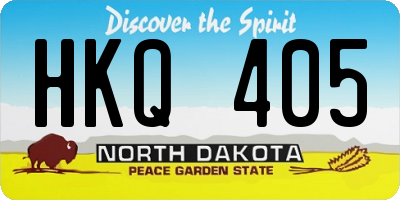 ND license plate HKQ405