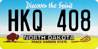 ND license plate HKQ408