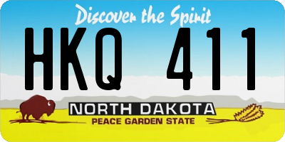 ND license plate HKQ411