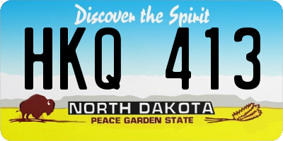 ND license plate HKQ413