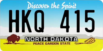 ND license plate HKQ415