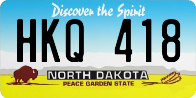 ND license plate HKQ418