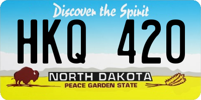 ND license plate HKQ420