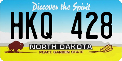 ND license plate HKQ428