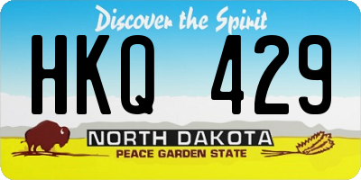 ND license plate HKQ429