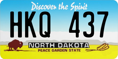 ND license plate HKQ437