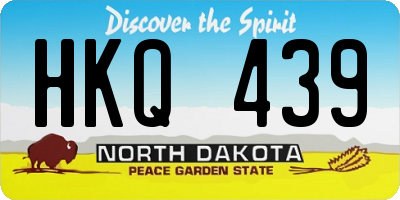 ND license plate HKQ439