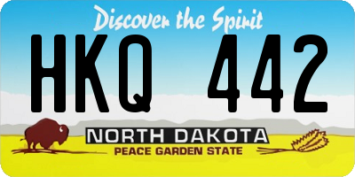ND license plate HKQ442