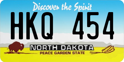 ND license plate HKQ454