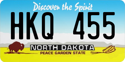 ND license plate HKQ455