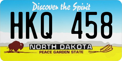 ND license plate HKQ458