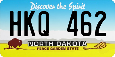 ND license plate HKQ462