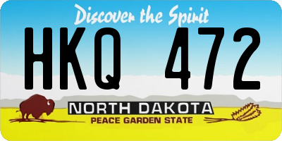 ND license plate HKQ472