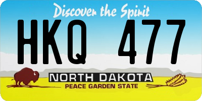 ND license plate HKQ477