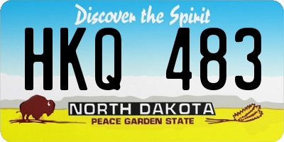 ND license plate HKQ483