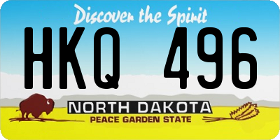 ND license plate HKQ496